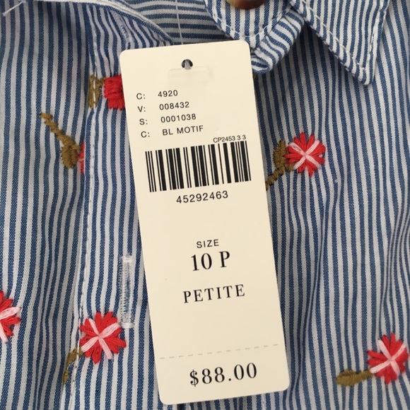 ⏳24 HOURS LEFT!! Anthro Maeve embroidered floral button down 10P - Picture 3 of 5